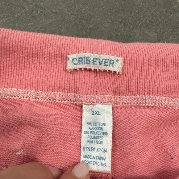 Vintage Y2K Wide Leg Flare Baby Pink Barbiecore Sweatpants Lounge Casual XXL - Picture 4 of 7